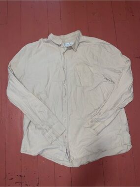 Cotton On Cream Long-Sleeve Button-Down Shirt